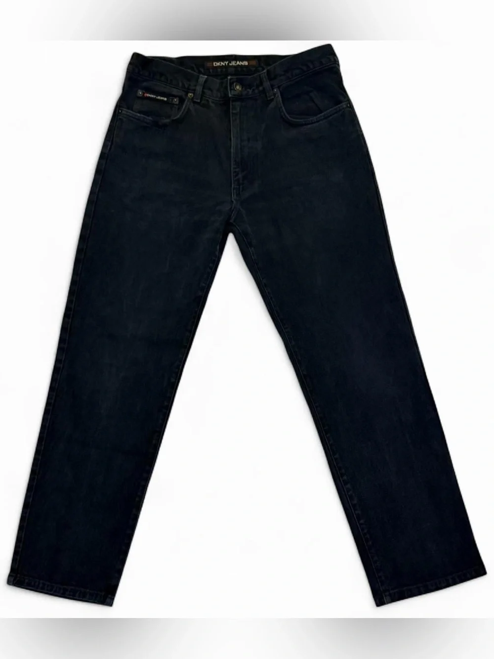 Vintage 2001 DKNY Black Wash Denim 100% Cotton Classic Retro Y2K Straight Jeans